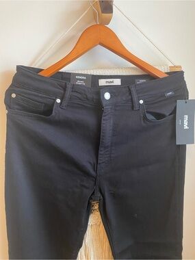 Mavi Kendra Straight Leg Mid Rise Black Jeans 31w x 32l